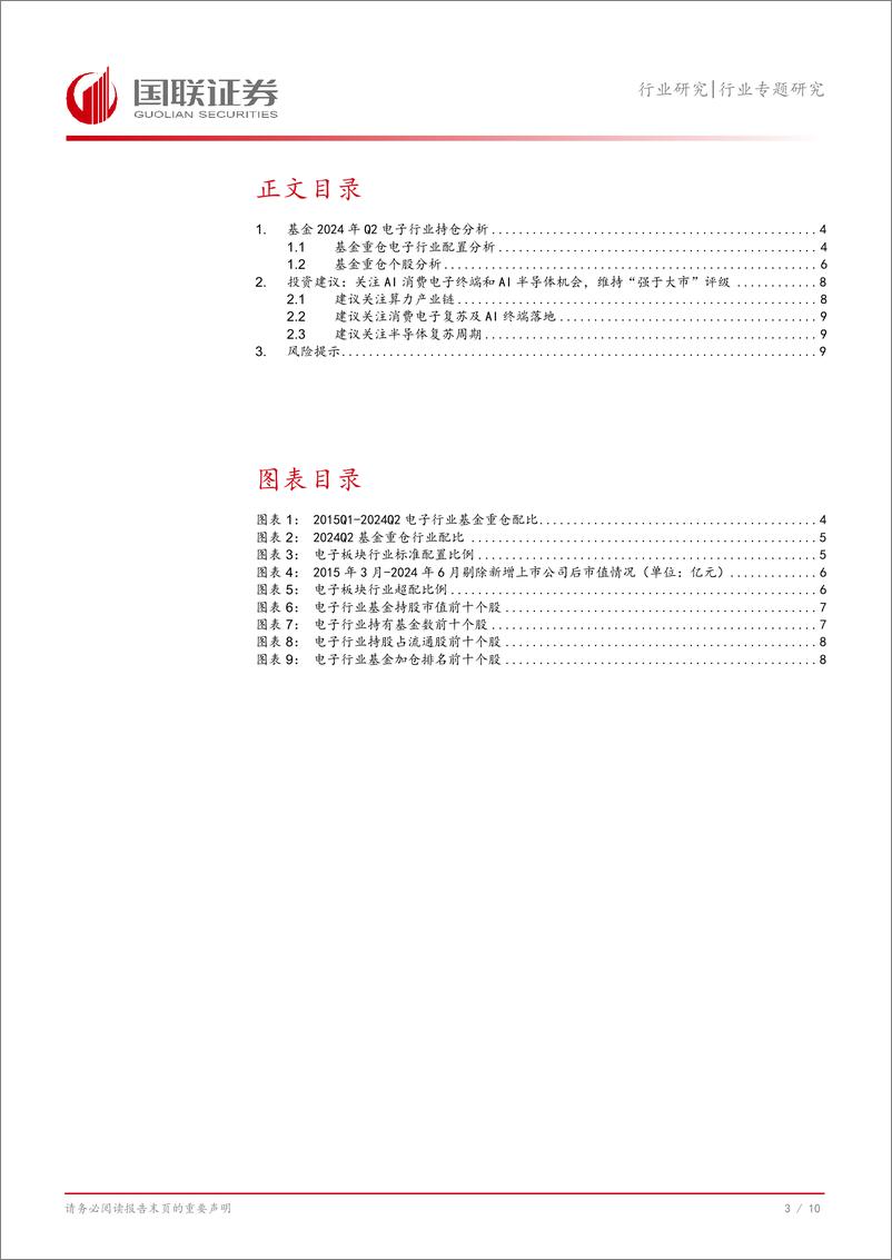 《电子行业2024Q2基金重仓分析：电子行业成为基金第一大重仓板块-240728-国联证券-11页》 - 第4页预览图