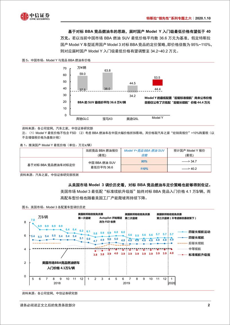 《汽车行业特斯拉“领先性”系列专题之六：ModeY中国价格猜想，最低配置价格有望低于40万元-20200110-中信证券-13页》 - 第7页预览图