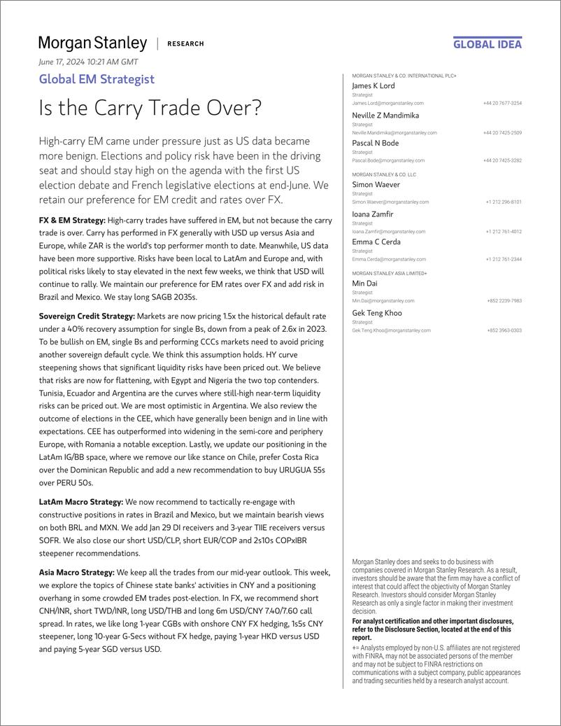 《Morgan Stanley Fixed-Global EM Strategist Is the Carry Trade Over-108733944》 - 第1页预览图