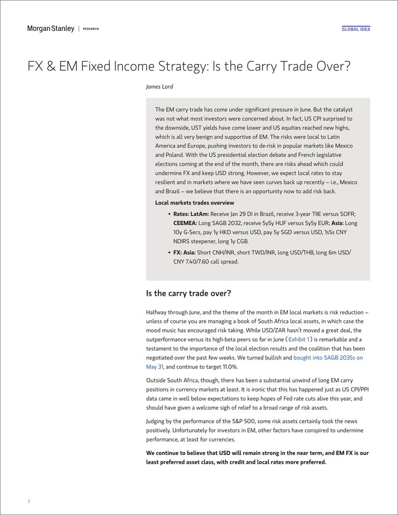 《Morgan Stanley Fixed-Global EM Strategist Is the Carry Trade Over-108733944》 - 第2页预览图