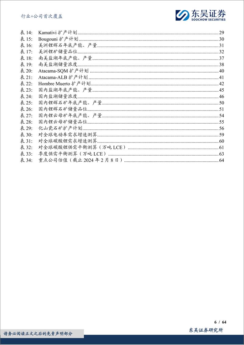 《能源金属行业+公司首次覆盖：成本为盾、需求为锚，锂价底部区间将至——全球锂资源供给梳理-20240209-东吴证券-79页》 - 第6页预览图