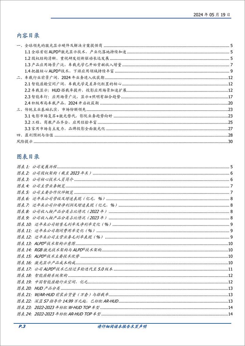 《光峰科技-688007.SH-首创ALPD激光技术，车载业务快速启航-20240519-国盛证券-31页》 - 第3页预览图