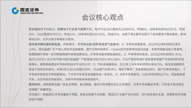 《电子行业掘金·中报业绩结：看好需求旺盛的电子半导体细分行业-20220901-国金证券-6页》 - 第4页预览图