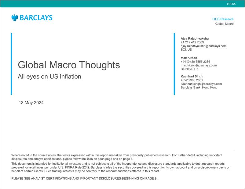 《Barclays_Global_Macro_Thoughts_All_eyes_on_US_inflation》 - 第1页预览图