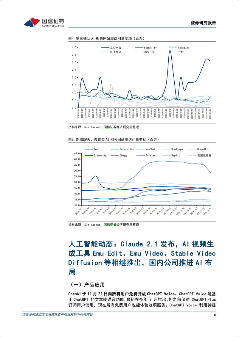 《2023-11-26-信息技术-人工智能周报（23年第47周）：Claude 2.1发布，多款AI视频生成工具亮相，国内公司持续推进AI布局-国信证券》 - 第6页预览图