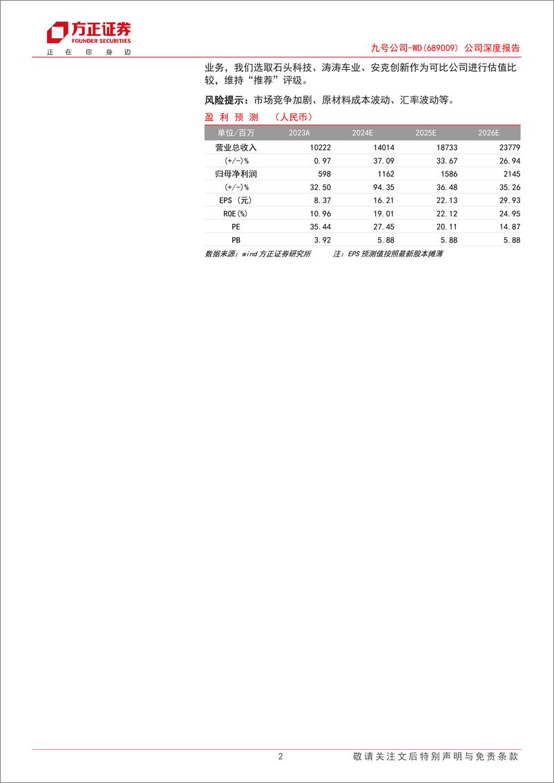 《九号公司(689009)公司深度报告：创新驱动，深耕智能短交通及机器人领域-241201-方正证券-26页》 - 第2页预览图