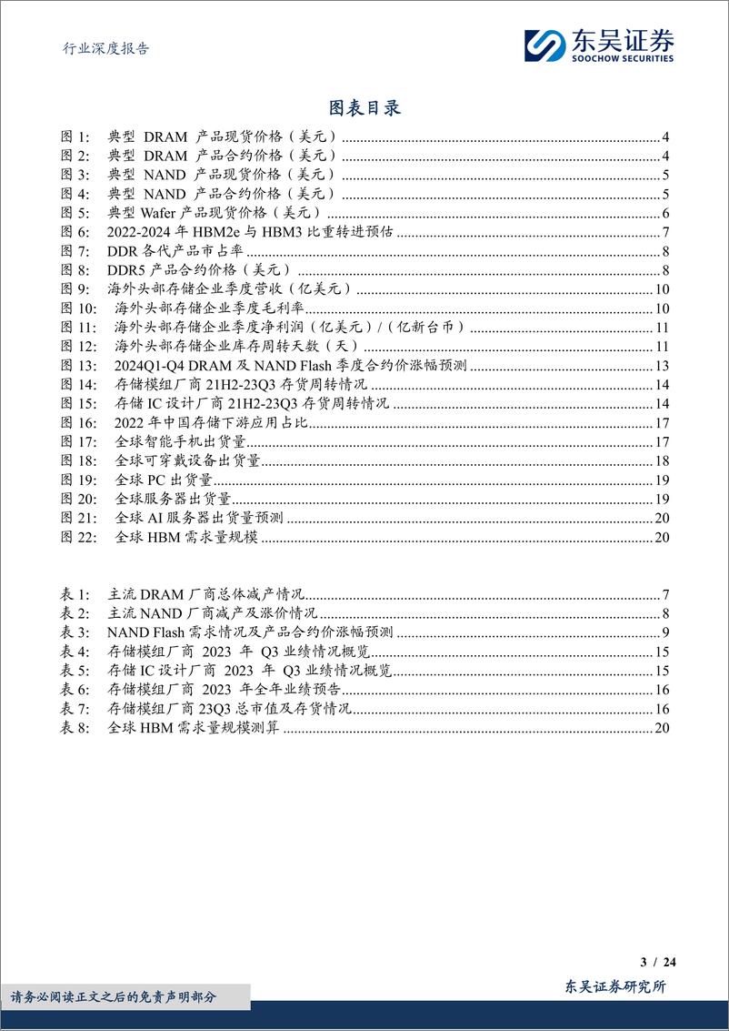 《电子行业深度报告：AI拉动景气度向上叠加业绩拐点，存储板块成长动能充足-20240305-东吴证券-24页》 - 第3页预览图