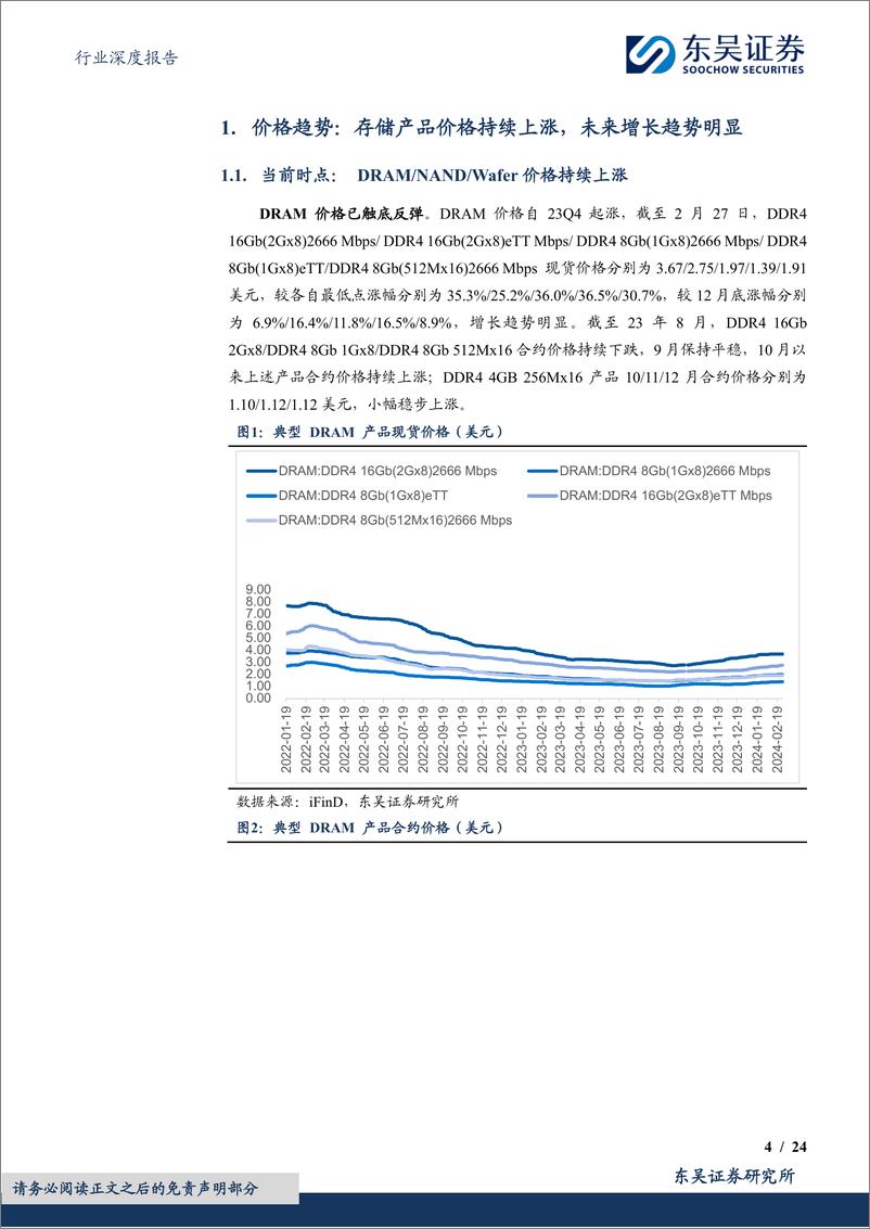 《电子行业深度报告：AI拉动景气度向上叠加业绩拐点，存储板块成长动能充足-20240305-东吴证券-24页》 - 第4页预览图