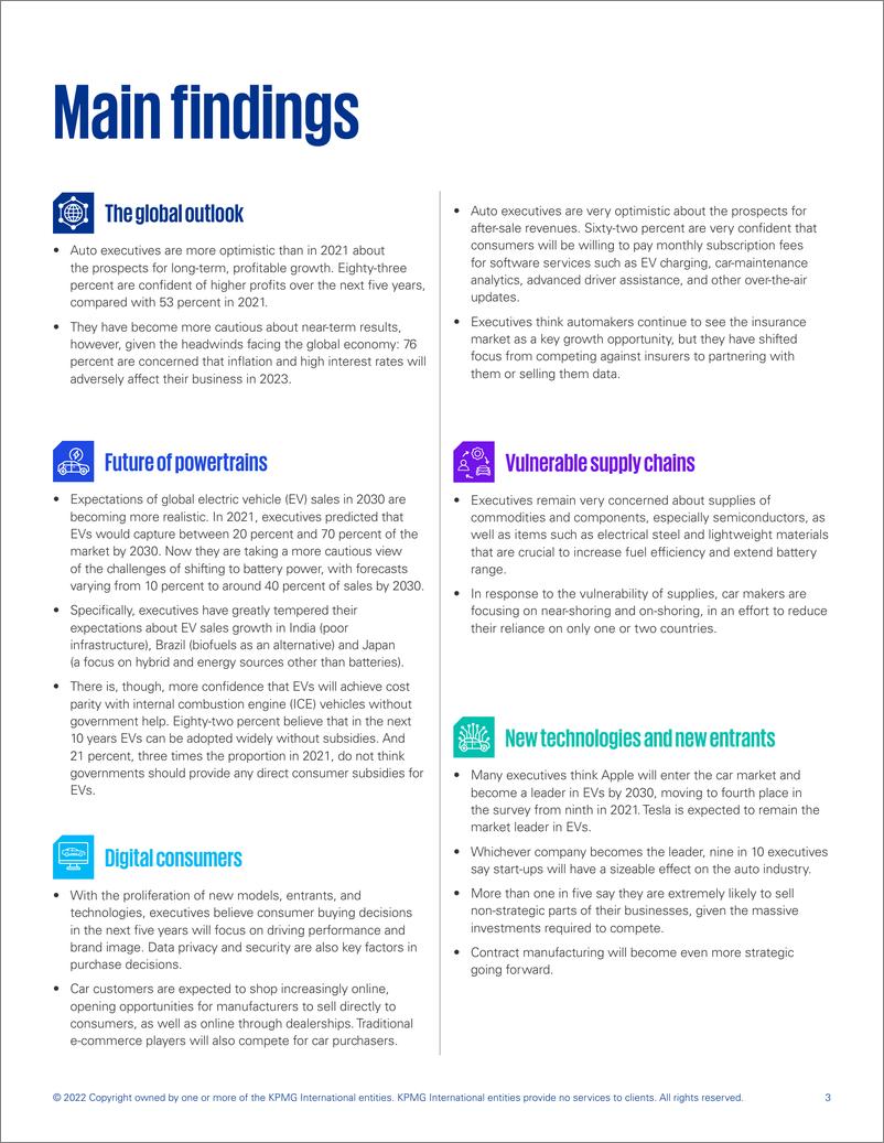 《KPMG+2022全球汽车产业高管调查报告-24页》 - 第3页预览图