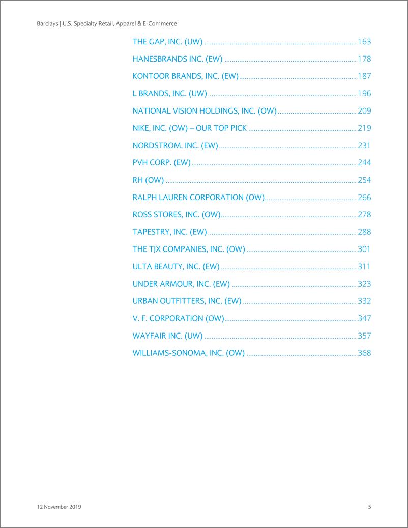 《巴克莱-美股-零售业-美国专业零售、服装与电子商务：PRISM，一种全面的零售方式-2019.11.12-417页》 - 第6页预览图