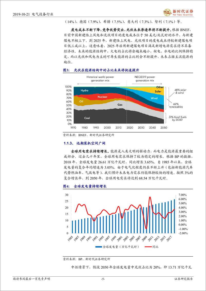 《光伏行业系列报告之二：需求增长确定、供需边际改善，光伏向上周期不改-20191021-新时代证券-26页》 - 第6页预览图