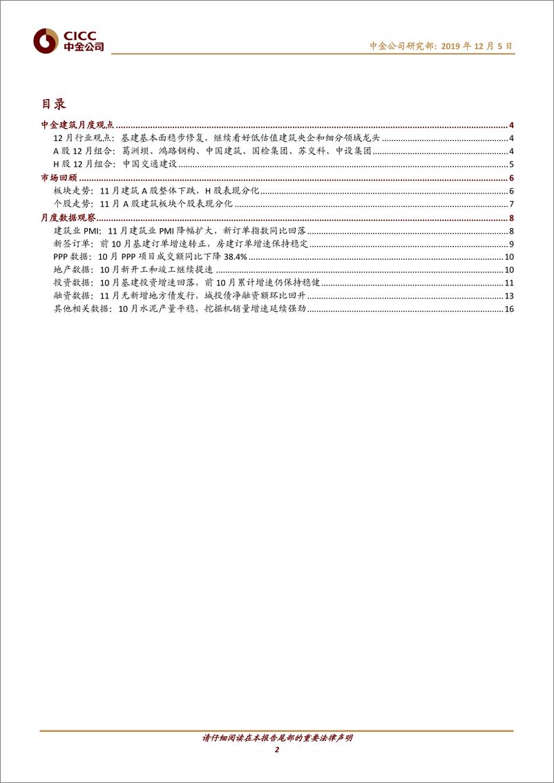 《建筑行业月度观察12：基建FAI仍低迷，但多重政策利好出现-20191205-中金公司-21页》 - 第3页预览图