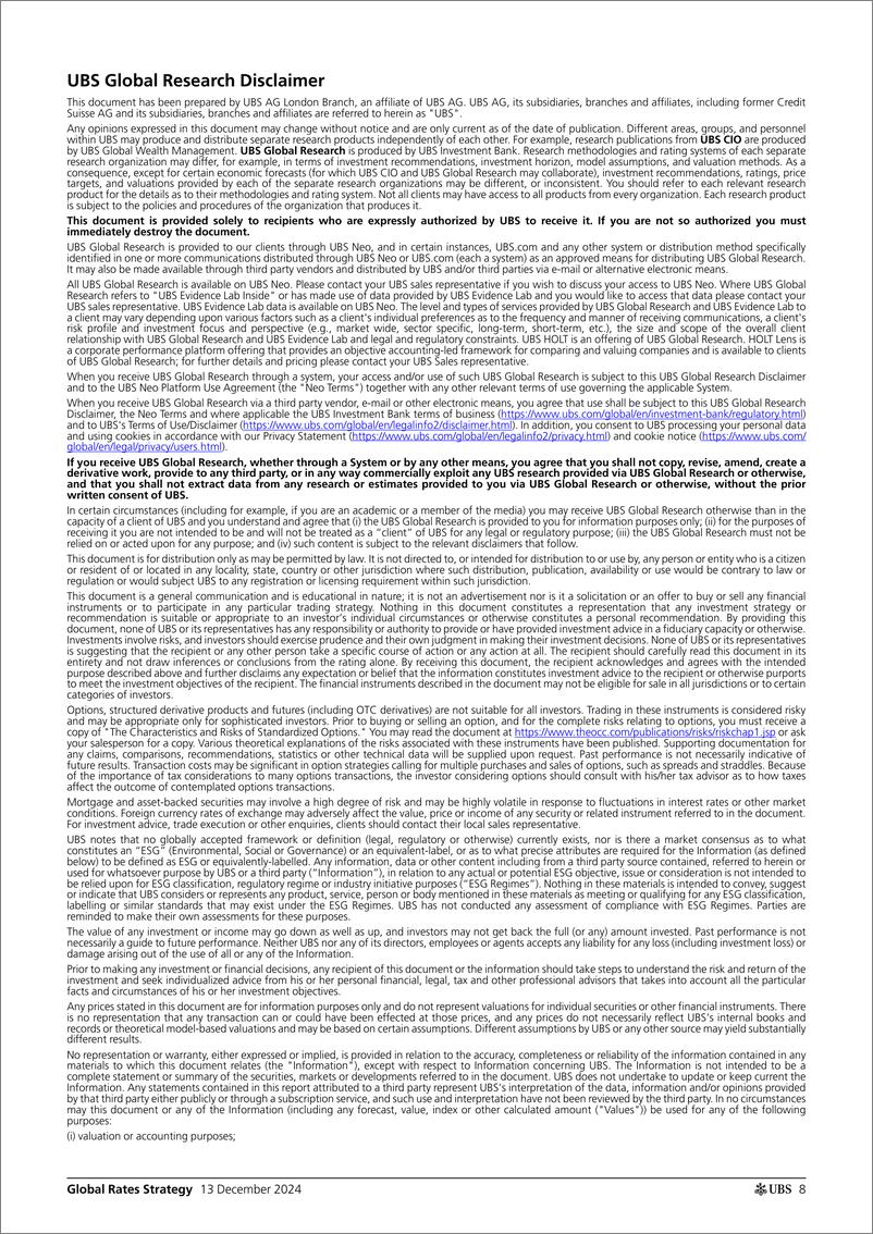 《UBS Fixed Income-Global Rates Strategy _Rates Map 2025 is here_ De Bock-112196651》 - 第8页预览图