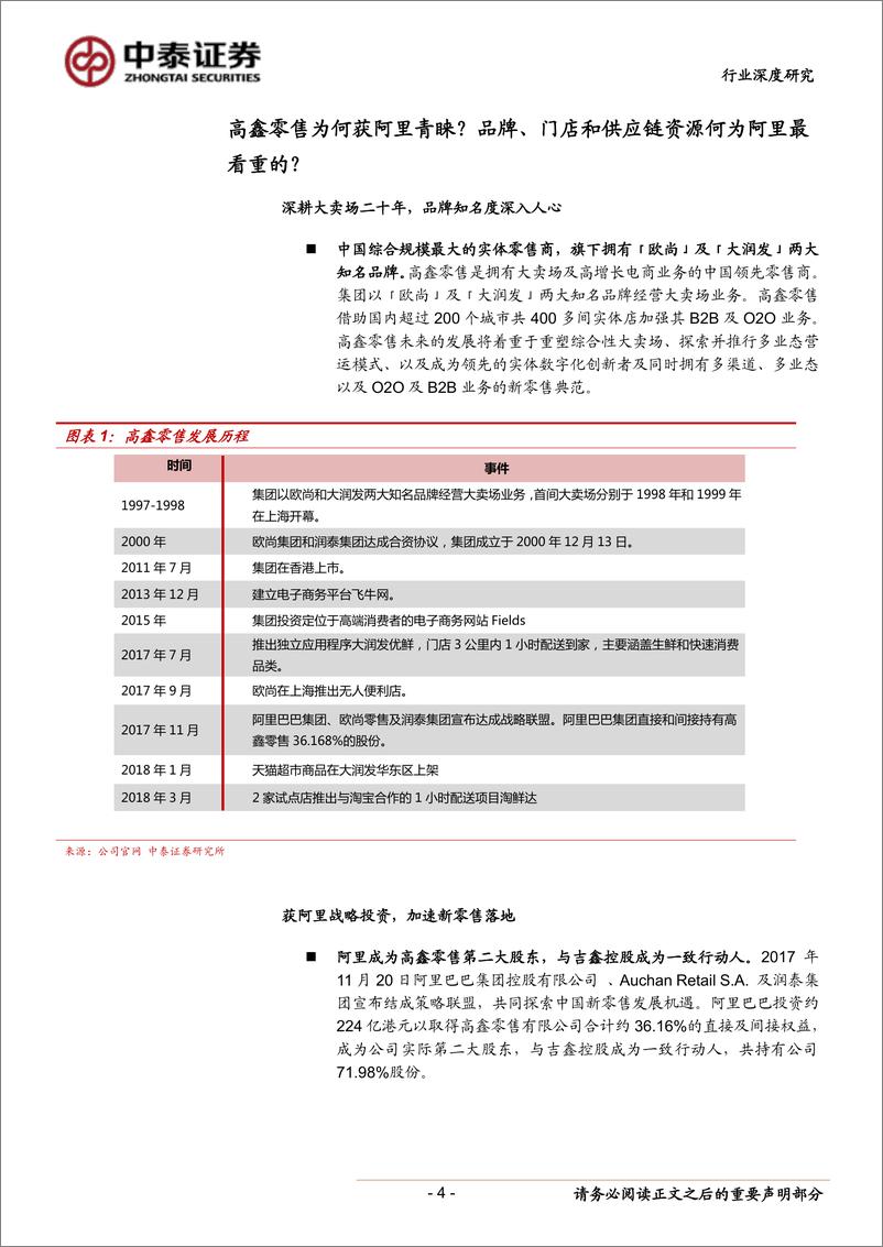 《超市行业标杆企业研究：高鑫零售，联姻阿里定义未来新零售新玩法-20190130-中泰证券-28页》 - 第5页预览图