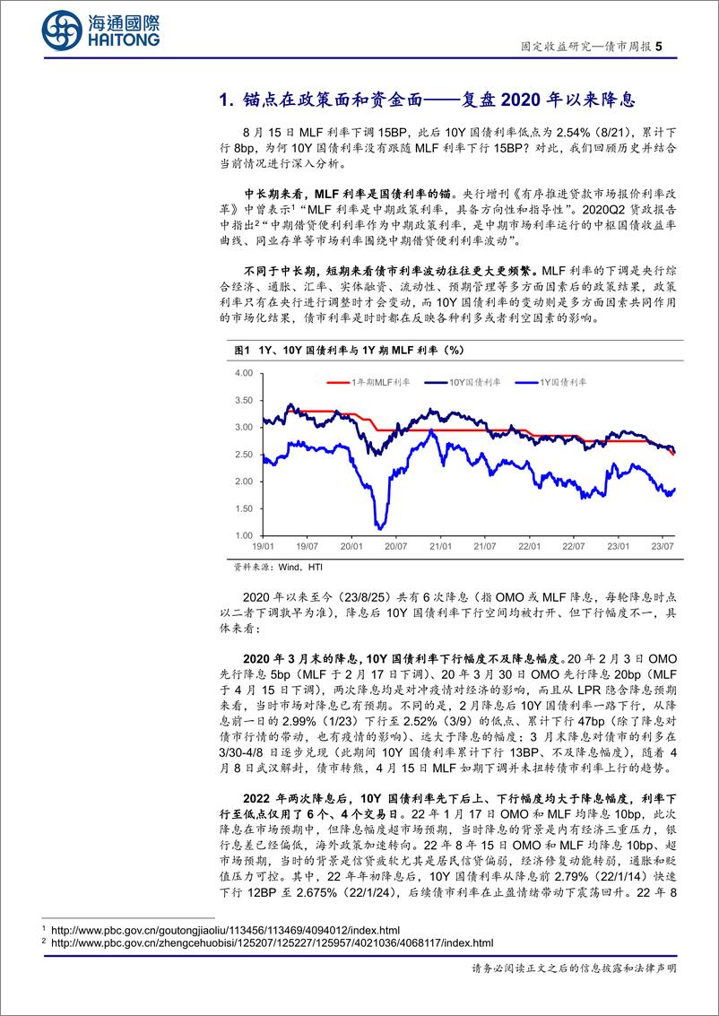 《复盘2020年以来降息后债市走势：锚点在政策面和资金面-20230828-海通国际-28页-》 - 第6页预览图