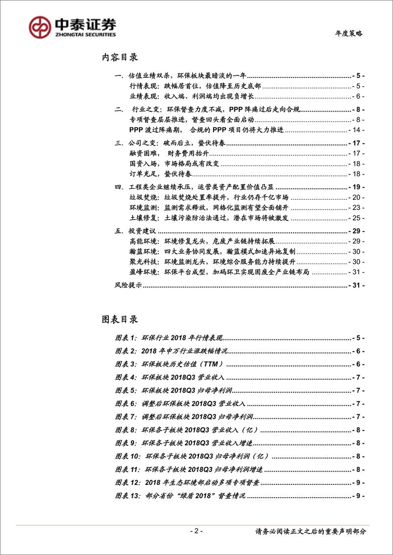 《环保行业2019年投资策略：凛冬未去，蛰伏待春-20190105-中泰证券-32页》 - 第3页预览图