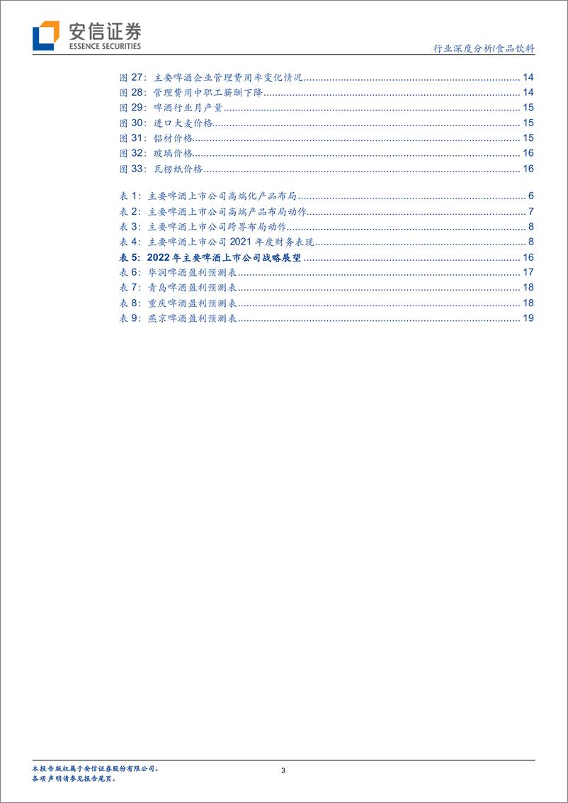 《食品饮料行业啤酒2021年报总结：短期承压，高端化节奏加速-20220503-安信证券-21页》 - 第4页预览图