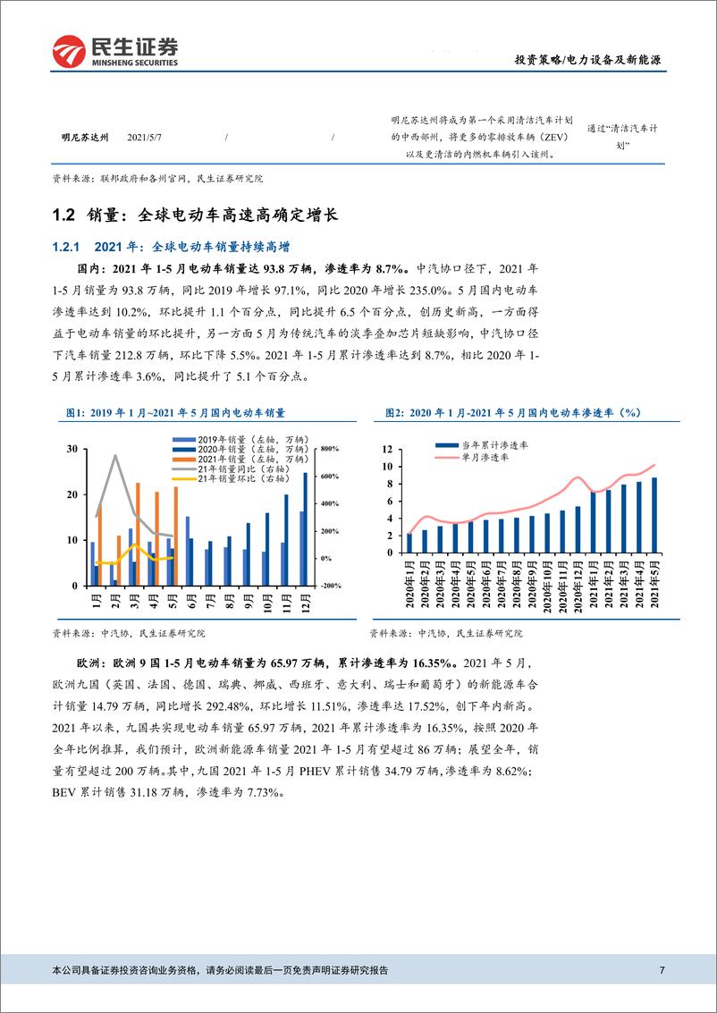 《电动车行业2021年中期策略：电动车渗透率提升，材料龙头加速一体化-20210625-民生证券-36页》 - 第8页预览图