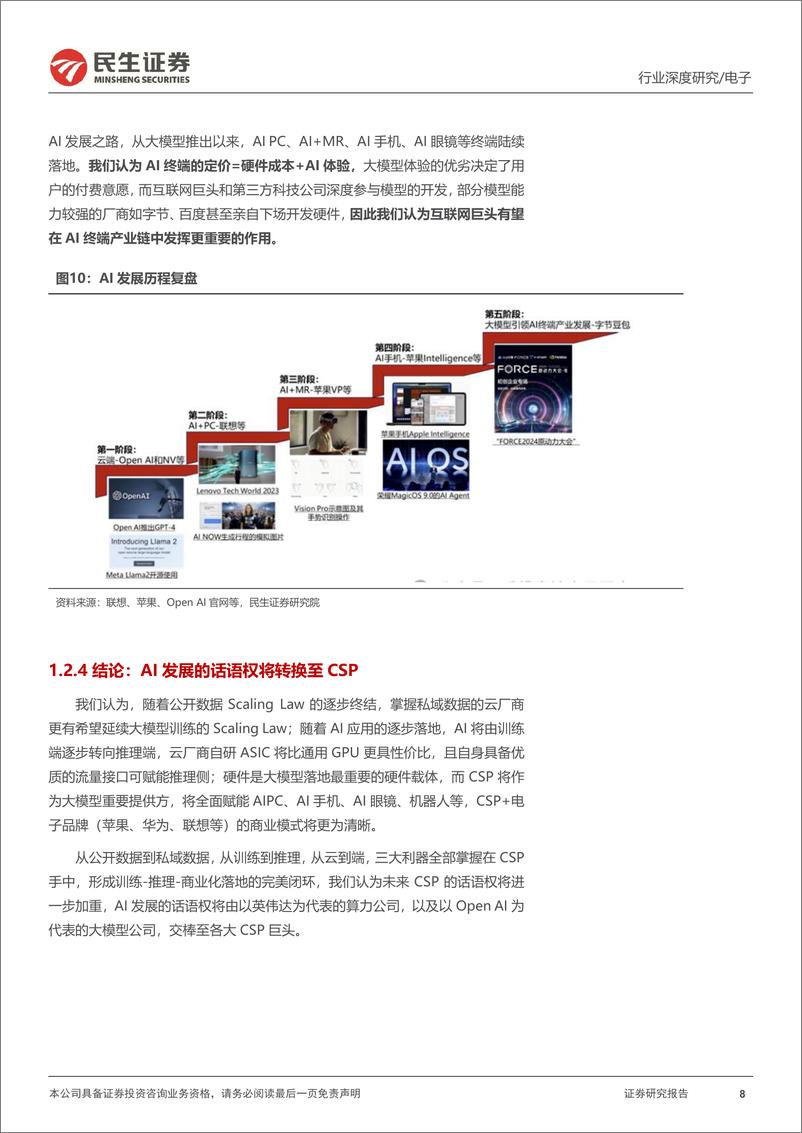 《电子行业深度报告：AI新范式，云厂商引领%2b内需为王-241229-民生证券-43页》 - 第8页预览图