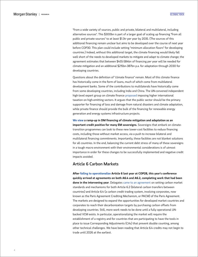 《Morgan Stanley Fixed-Global Sustainability COP29 Assessing Key Outcomes for Inv...-111877581》 - 第4页预览图