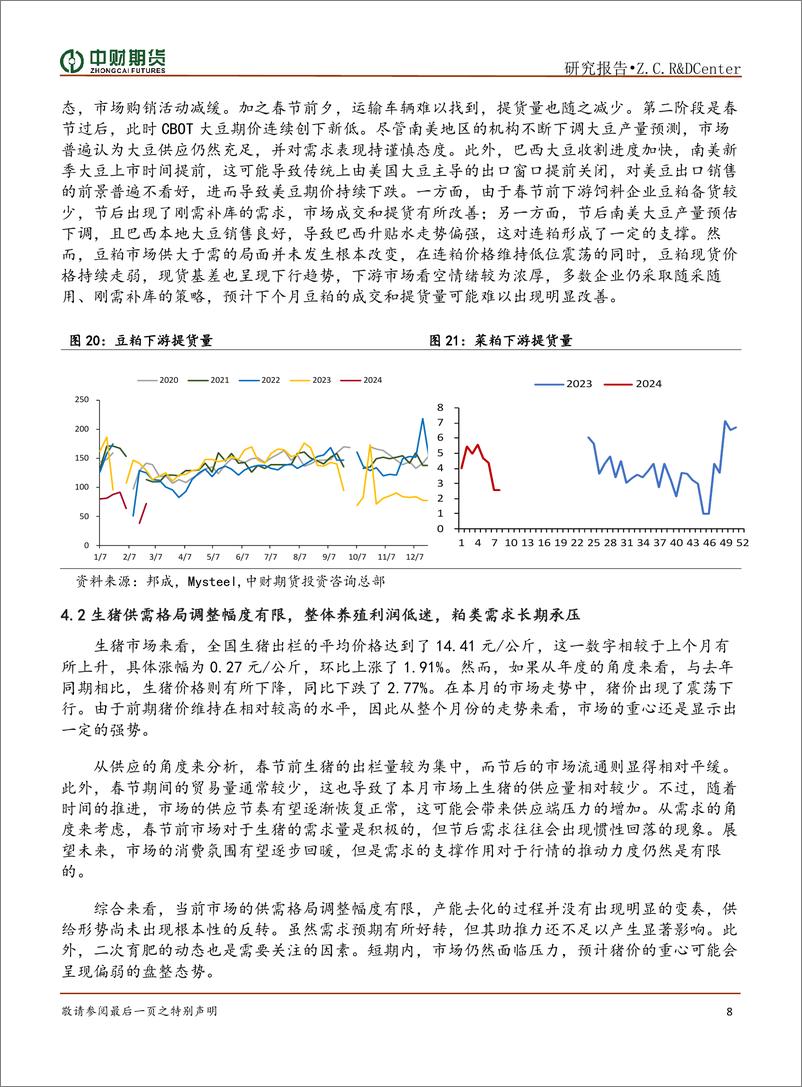 《粕类月报：收割季节来临 供给方面承压-20240305-中财期货-11页》 - 第8页预览图