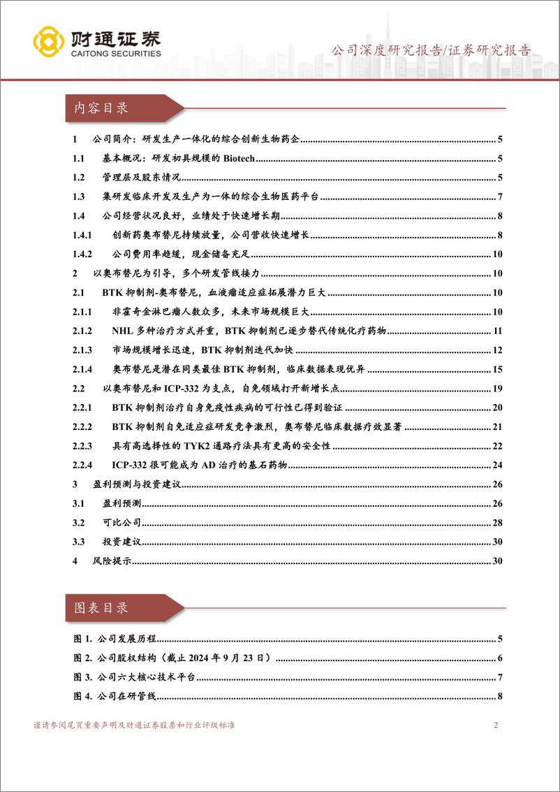 《诺诚健华(688428)肿瘤自免两开花，公司进入快速增长期-241118-财通证券-32页》 - 第2页预览图