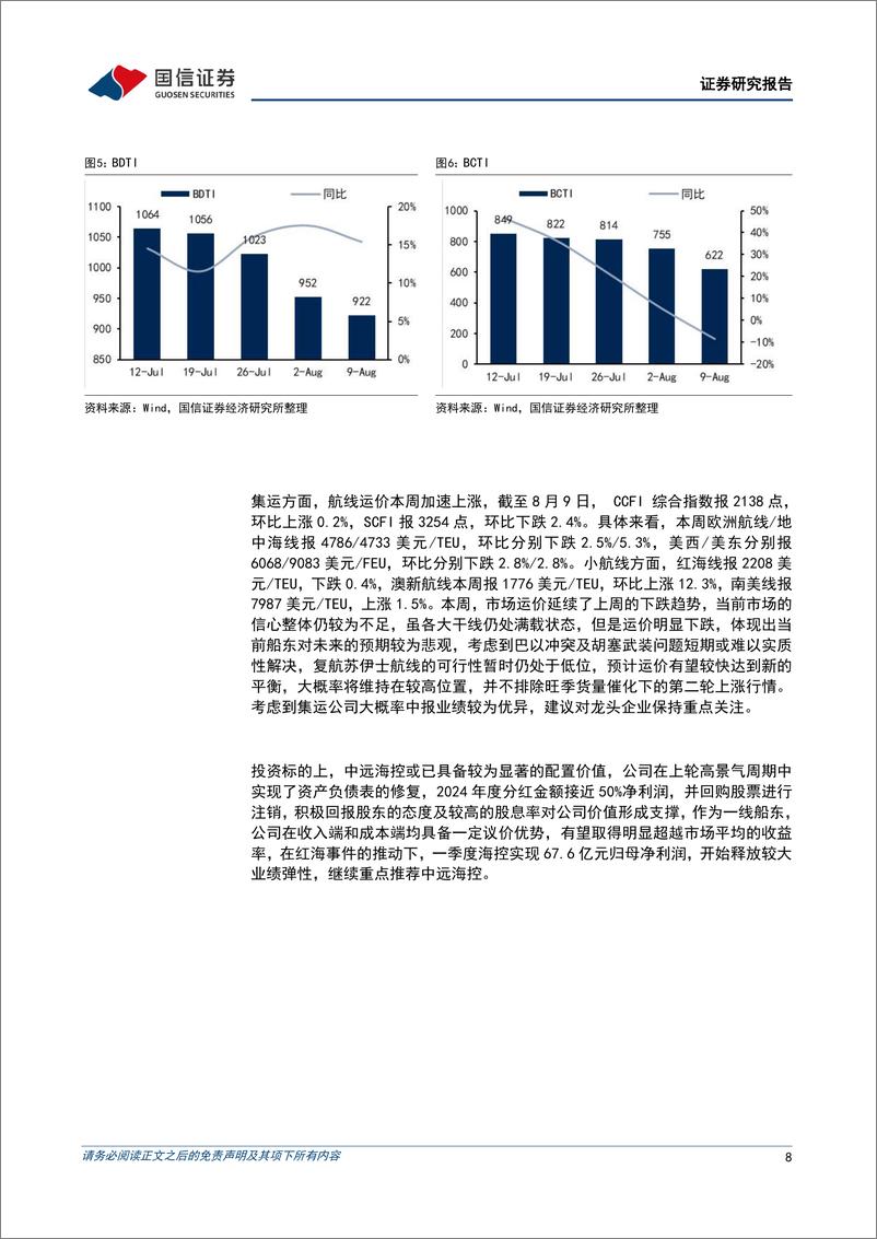 《交通运输行业8月投资策略：油运接近重置价值，关注民航暑运下半场表现-240812-国信证券-22页》 - 第8页预览图