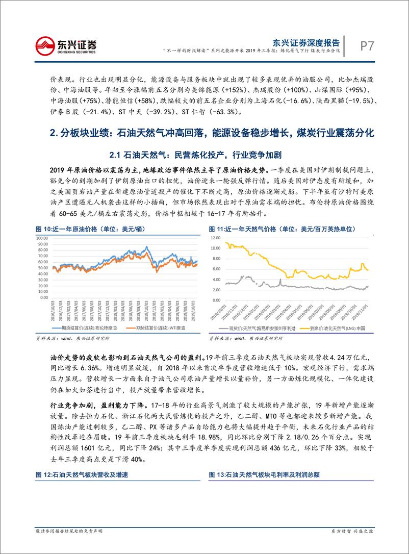 《能源开采行业“不一样的财报解读”系列之能源开采2019年：炼化景气下行，煤炭行业分化-20191108-东兴证券-18页》 - 第8页预览图