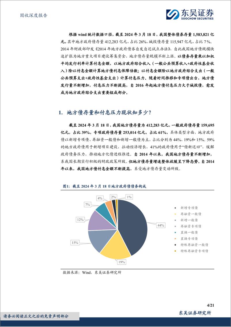 《固收深度报告：财政视角下地方债和城投债付息压力的探究与思考-240415-东吴证券-21页》 - 第4页预览图