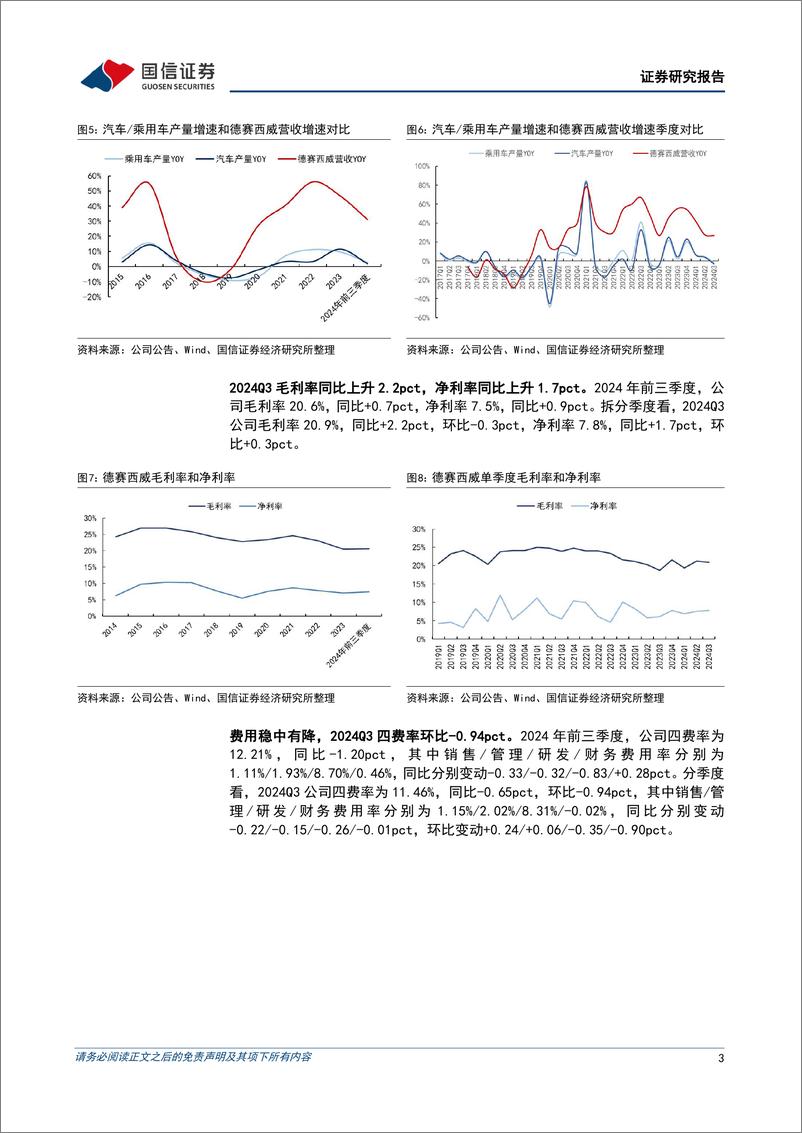 《德赛西威(002920)单三季度净利润同比增长61%25，打造汽车计算及交互底座-241101-国信证券-16页》 - 第3页预览图