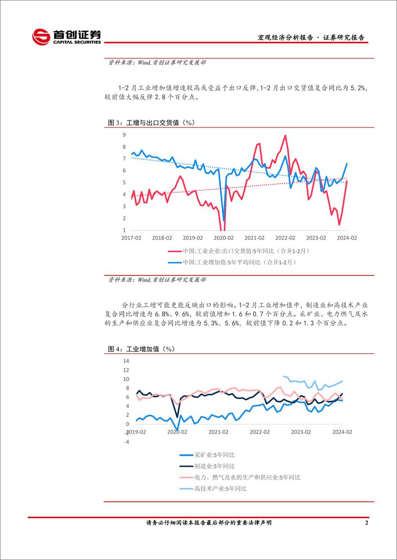 《2024年1-2月经济数据点评：生产偏强，消费回暖-240325-首创证券-11页》 - 第3页预览图