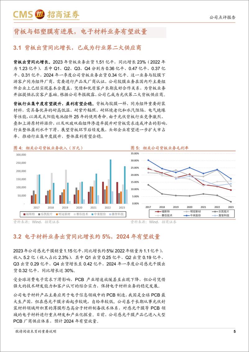 《福斯特(603806)盈利稳健增长，新业务有望起量-240507-招商证券-10页》 - 第5页预览图