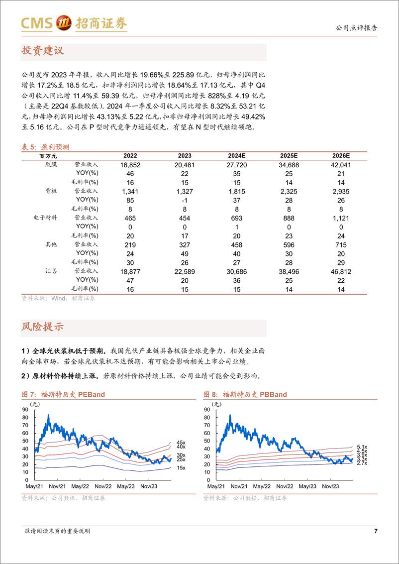 《福斯特(603806)盈利稳健增长，新业务有望起量-240507-招商证券-10页》 - 第7页预览图