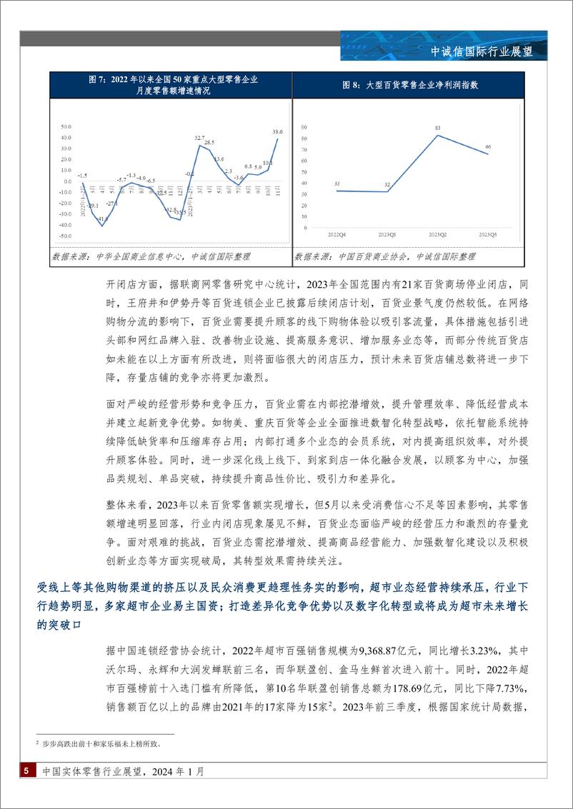 《中诚信国际-中国实体零售行业展望，2024年1月》 - 第5页预览图