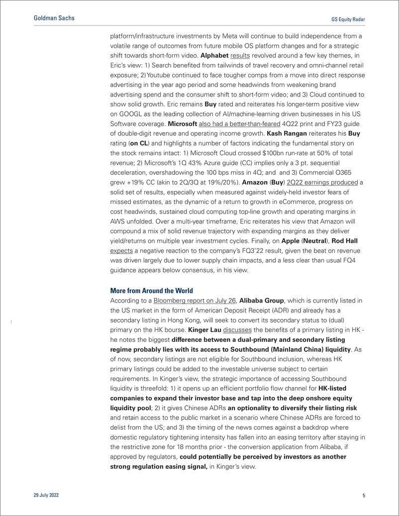 《GS Equity Rada Recession Forecasts Gas Risks Earnings Season Multi-Industry Toolkit Tracking the Consumer FAAMG(1)》 - 第6页预览图