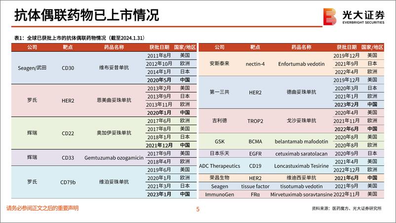 《医药生物行业抗体偶联药物(ADC)投资框架更新(2024年3月)-ADC进阶：变幻万千，大道至简-240312-光大证券-35页》 - 第6页预览图