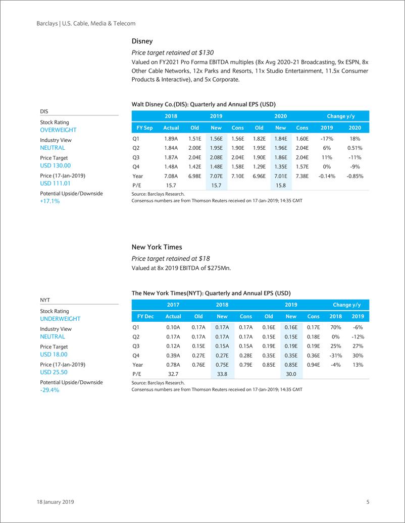 《巴克莱-美股-电信服务业-美国卫星、媒体与电信业2018年Q4盈利预览-2019.1.18-36页》 - 第6页预览图