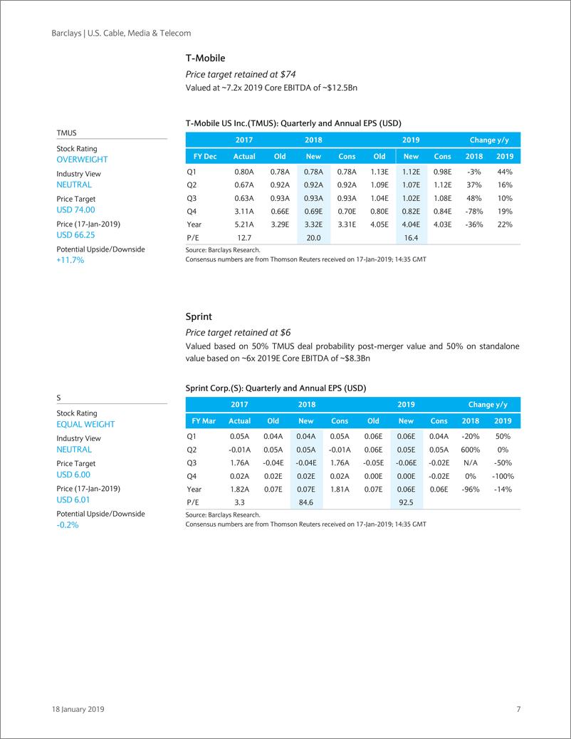 《巴克莱-美股-电信服务业-美国卫星、媒体与电信业2018年Q4盈利预览-2019.1.18-36页》 - 第8页预览图