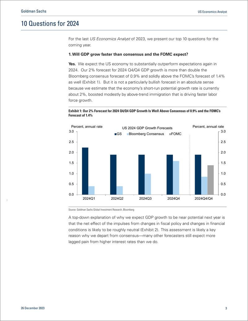 《美国经济分析师-2024年10个问题-高盛》 - 第3页预览图