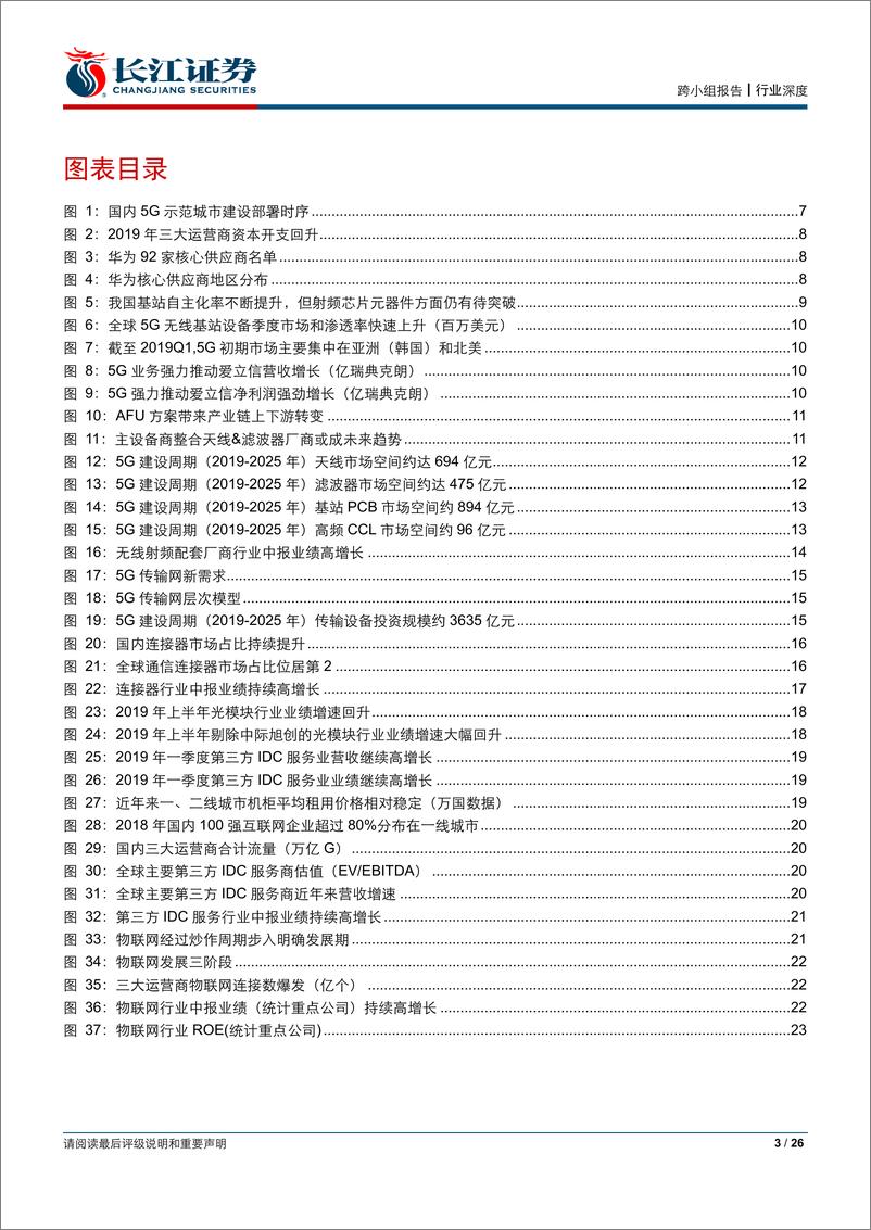 《“方向资产”5G系列一：透视通信中报景气度，掘金产业链投资机会-20190719-长江证券-26页》 - 第4页预览图