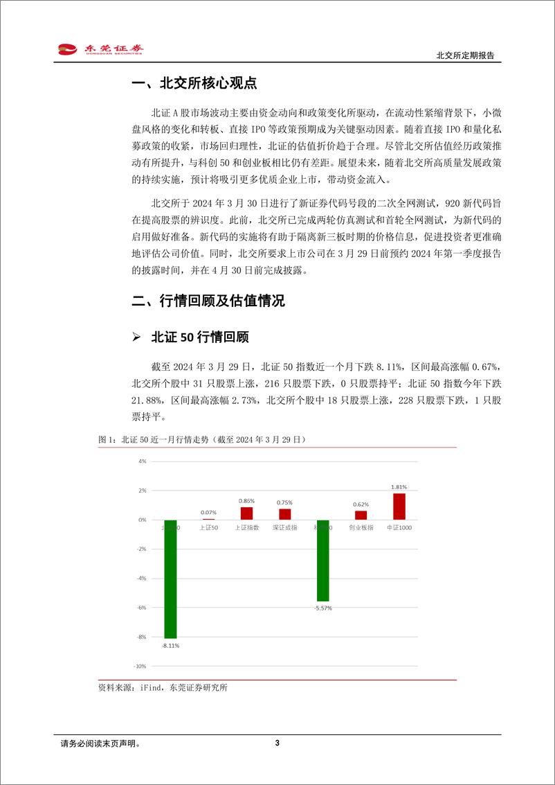 《北交所3月份定期报告：一季报即将披露，关注调整过后的性价比区间-240401-东莞证券-11页》 - 第3页预览图