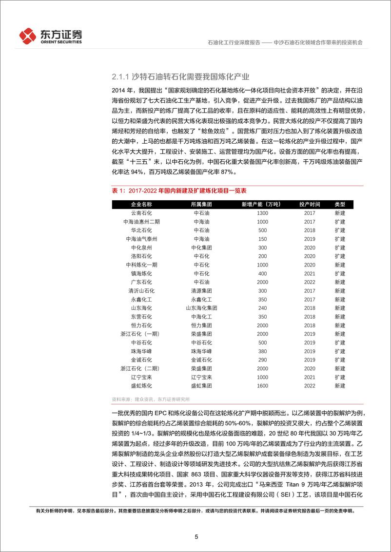 《石油化工行业：中沙石油石化领域合作带来的投资机会-20230209-东方证券-18页》 - 第6页预览图