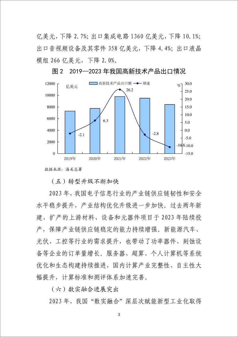 《2023 年电子信息行业经济运行报告》 - 第3页预览图