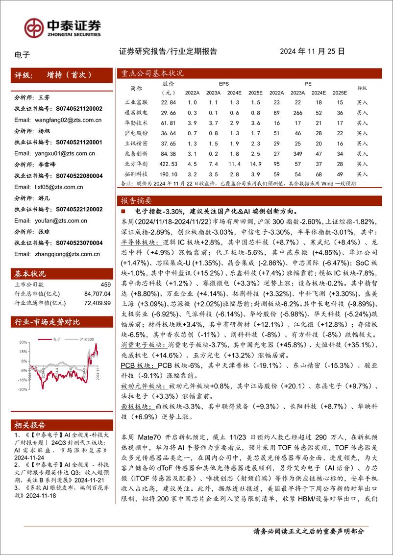 《电子行业：美国拟收紧HBM／设备对华出口，全面利好自主可控-241125-中泰证券-13页》 - 第1页预览图