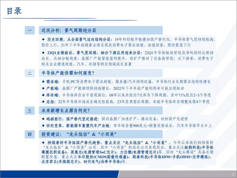 《半导体行业中期策略：四季更迭，春收秋决，当前半导体库存或需4个季度调整-20220722-长城证券-46页》 - 第3页预览图