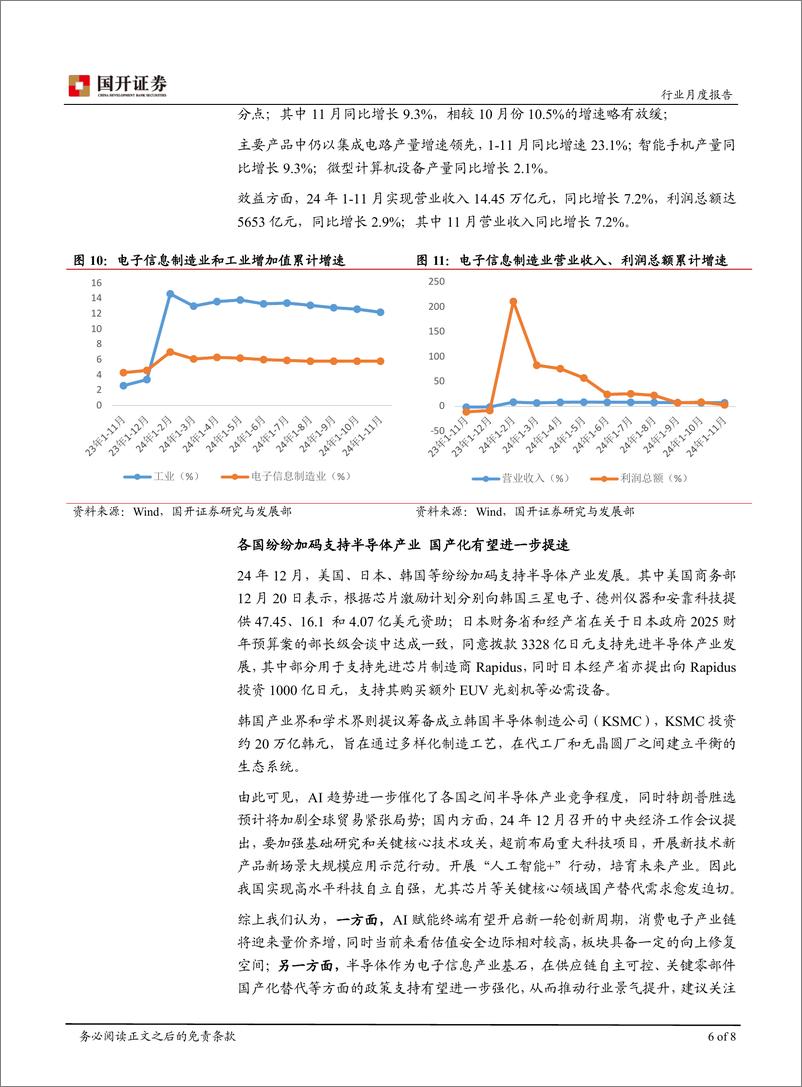 《2024年12月电子行业月报：终端复苏动能集聚，国产化进程有望提速-241231-国开证券-10页》 - 第8页预览图