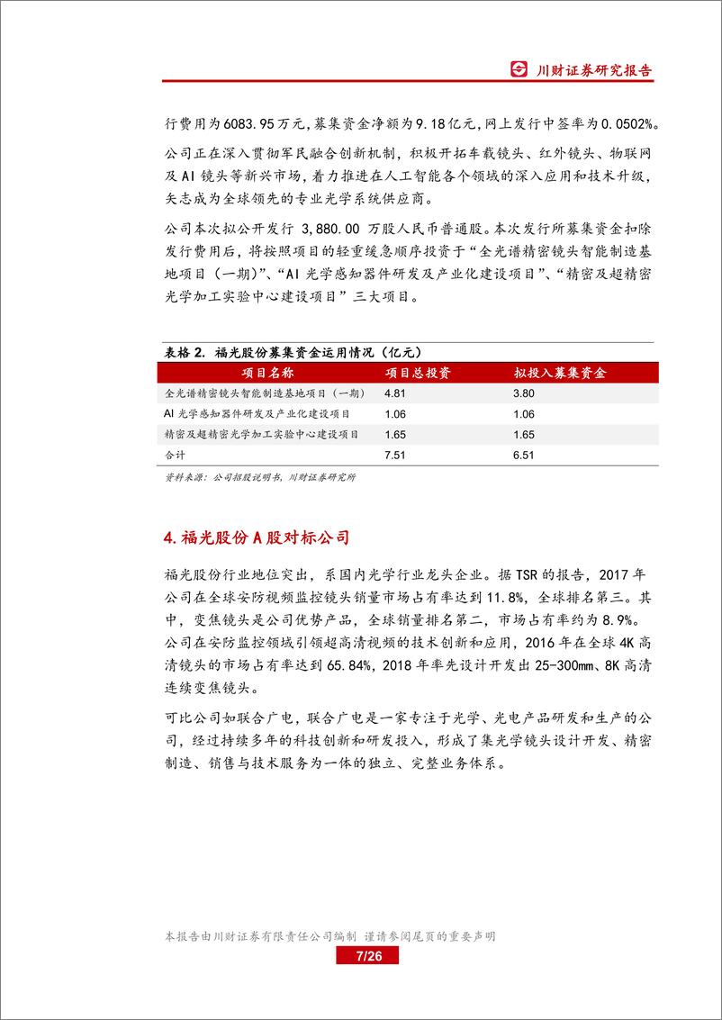 《科技行业科创板上市公司全景概览之三：福光股份、新光光电、中微公司、交控科技-20190716-川财证券-26页》 - 第8页预览图