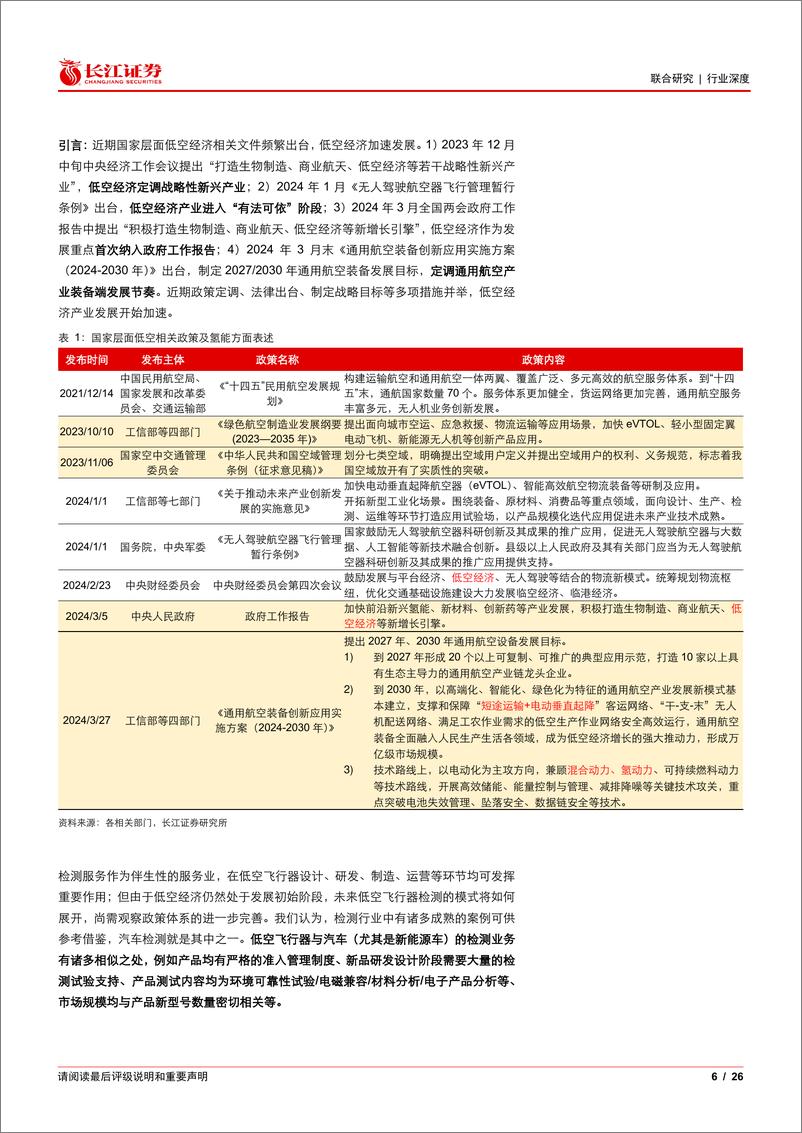 《低空经济与检测行业(三)：从汽车检测看低空飞行器检测发展趋势-240415-长江证券-26页》 - 第6页预览图