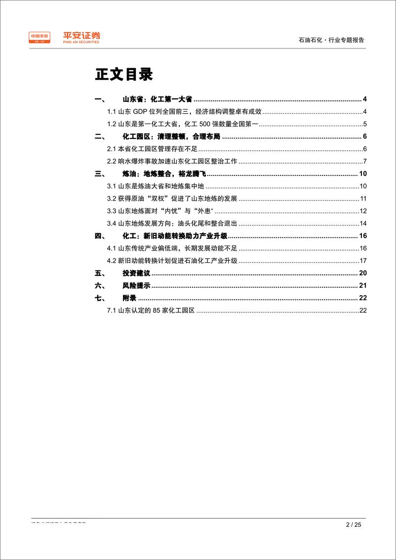 《石油石化行业能源化工区域专题报告~山东篇：新旧动能转换，化工园区治理，化工大省产业升级在路上-20191014-平安证券-25页》 - 第3页预览图