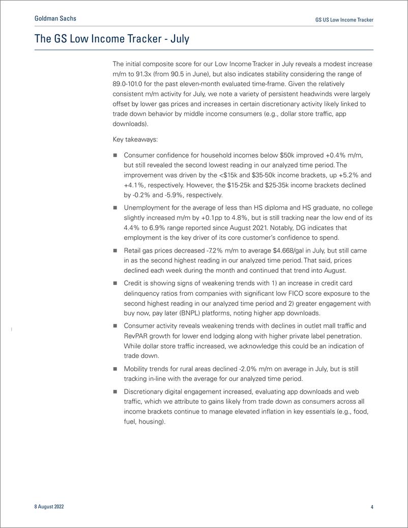 《GS US Low Income Tracke Measuring the Low Income Consume Updating the Monthly Tracker for July(1)》 - 第5页预览图